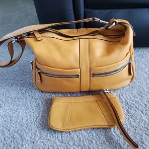 Ladies Yellow Tignanello Handbag and Wallet